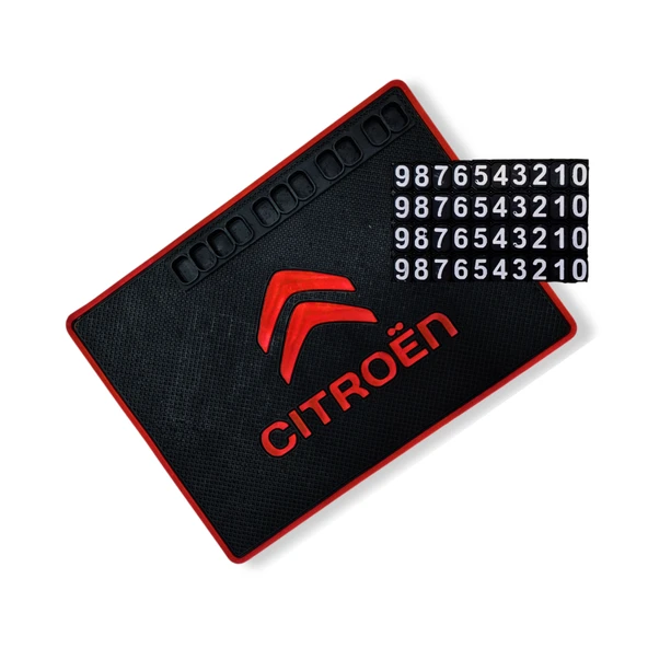 Citroen Nakış İşlemeli 5 Parça Siyah Araç Oto Halı Paspas Citroen Araç Oto Aksesuarları - 6