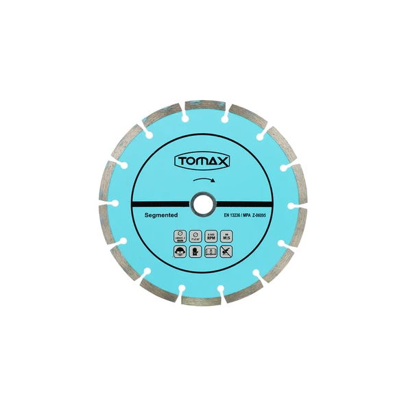 Tomax Segmentli Elmas Beton Kesici Disk - 180x2,2x22 - 1