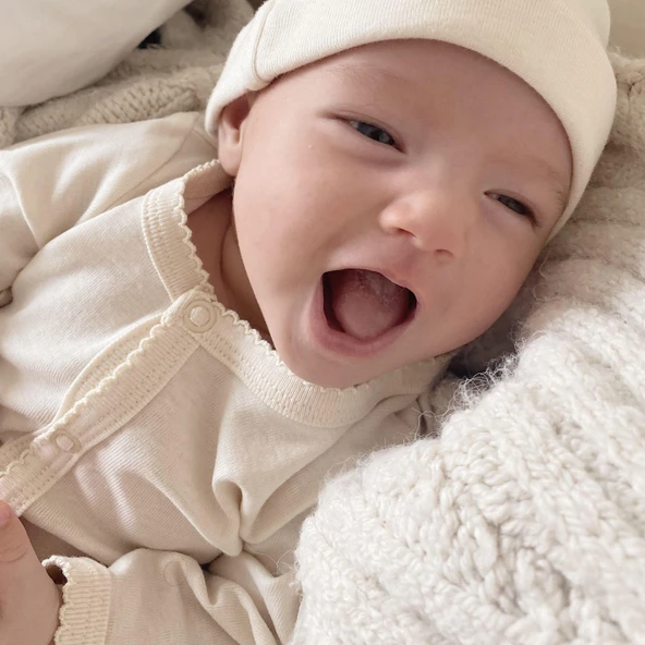 Naturaborn GOTS Organik Sertifikalı Patikli Kroşetalı Bebek Uyku Tulumu - Resim 8