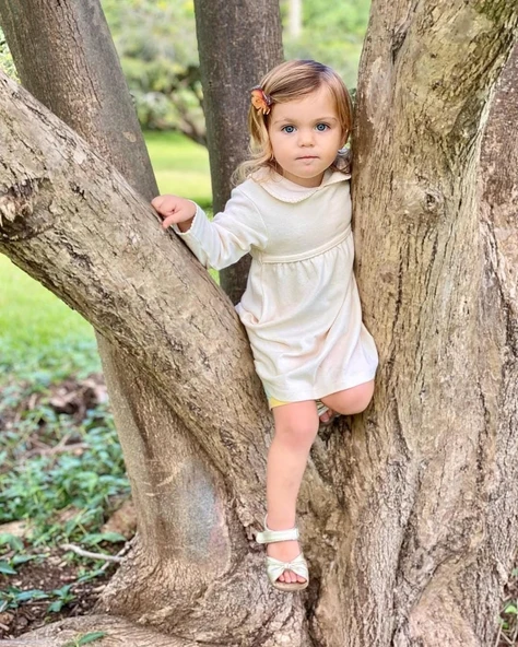 Naturaborn GOTS Organik Sertifikalı Kroşetalı Bebek Elbisesi - Resim 6