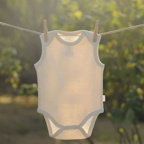 Naturaborn GOTS Organik Sertifikalı Bebek Kolsuz Body - 12