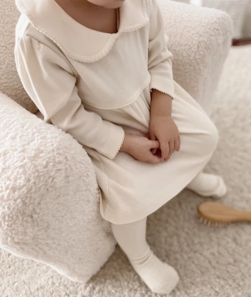 Naturaborn GOTS Organik Sertifikalı Kroşetalı Bebek Elbisesi - Resim 12