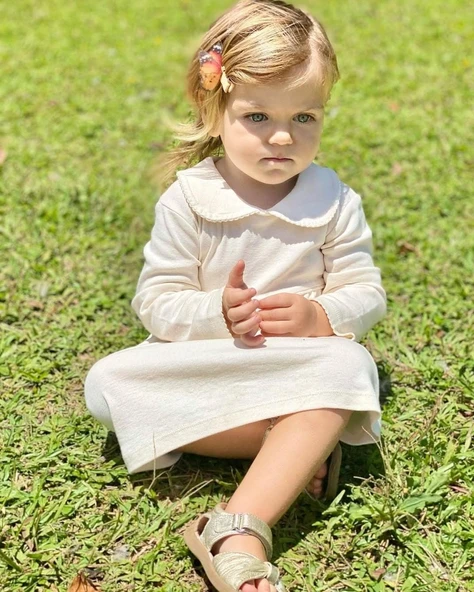 Naturaborn GOTS Organik Sertifikalı Kroşetalı Bebek Elbisesi - Resim 9