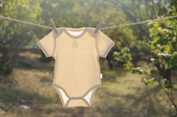 Naturaborn GOTS Organik Sertifikalı Kroşetalı Kısa Kollu Bebek Body - 3