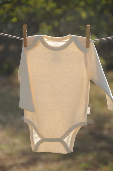 Naturaborn GOTS Organik Sertifikalı Uzun Kollu Kroşetalı Bebek Body - 2