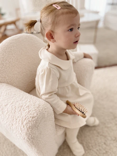 Naturaborn GOTS Organik Sertifikalı Kroşetalı Bebek Elbisesi - Resim 10