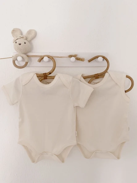 Naturaborn GOTS Organik Sertifikalı Kroşetalı Kolsuz Bebek Body - Resim 10