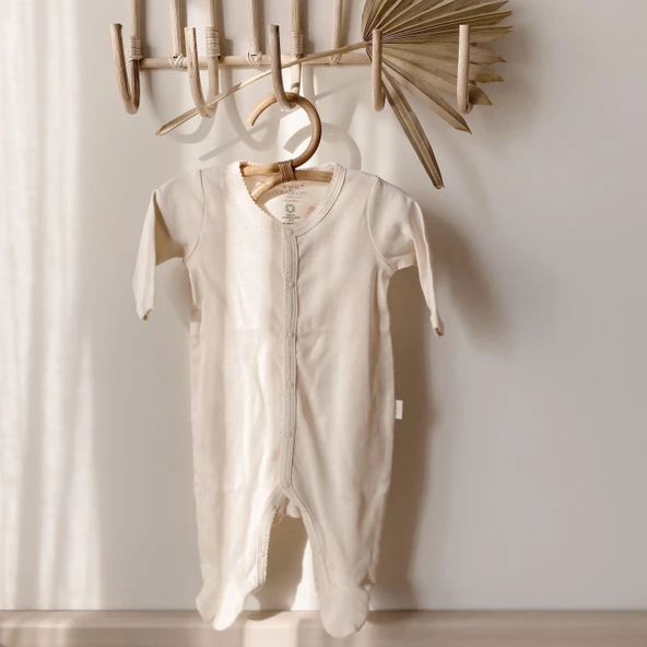 Naturaborn GOTS Organik Sertifikalı Patikli Kroşetalı Bebek Uyku Tulumu - Resim 4
