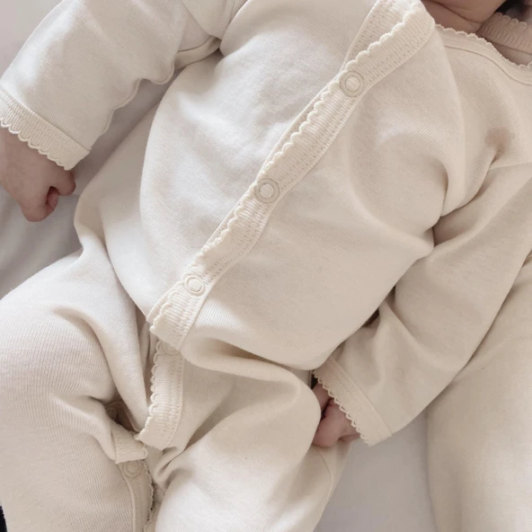 Naturaborn GOTS Organik Sertifikalı Patikli Kroşetalı Bebek Uyku Tulumu - Resim 9