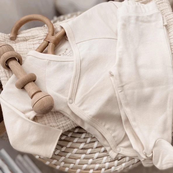 Naturaborn GOTS Organik Sertifikalı Bebek Patikli Pantolon - 7