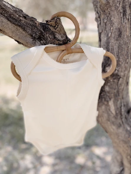 Naturaborn GOTS Organik Sertifikalı Kroşetalı Kolsuz Bebek Body - Resim 12