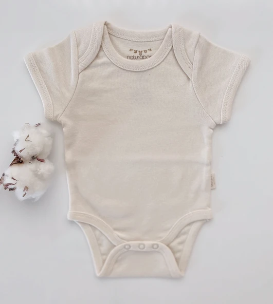 Naturaborn GOTS Organik Sertifikalı Kısa Kollu Bebek Body - Resim 7