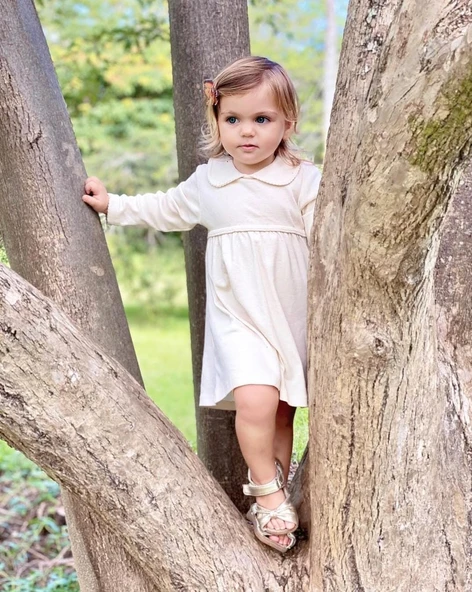 Naturaborn GOTS Organik Sertifikalı Kroşetalı Bebek Elbisesi - Resim 7