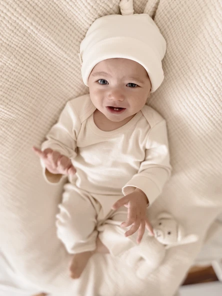 Naturaborn GOTS Organik Sertifikalı Patiksiz Uzun Kollu Manşetli Tulum - Resim 11