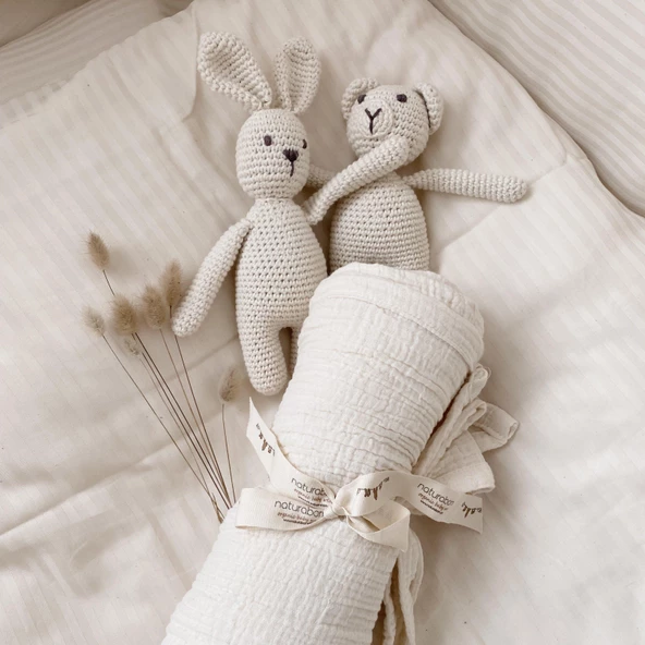 Naturaborn Natural amigurumi el örgüsü oyuncak tavşan - 7