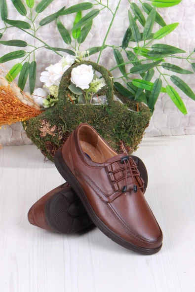 Mehmet Mete 42225 Comfort Rahat Esnek Lastik Bağçıklı Hakiki Deri Erkek Ayakkabı - Resim 9