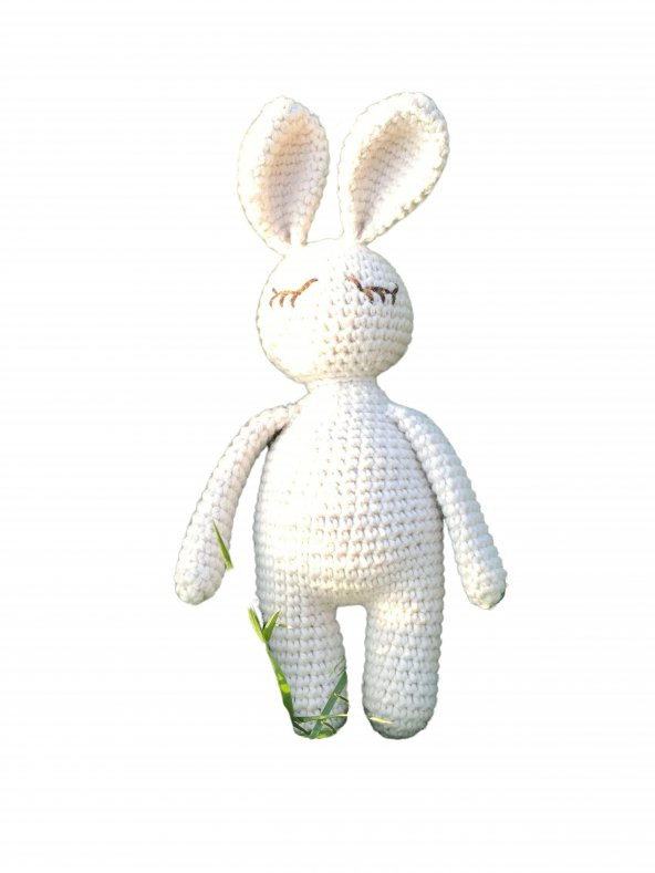 Naturaborn Natural amigurumi el örgüsü oyuncak uykucu tavşan - 3
