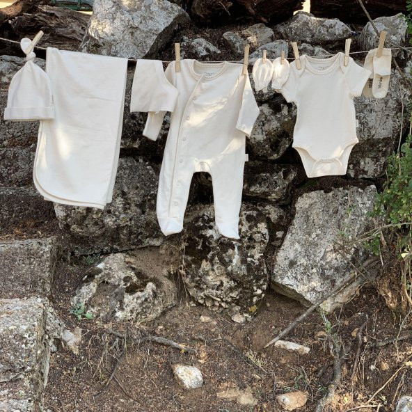 Naturaborn GOTS Organik Sertifikalı Yenidoğan Erkek Bebek Hastane Çıkışı Set - 11