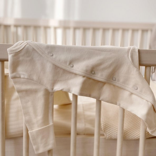 Naturaborn GOTS Organik Sertifikalı Yenidoğan Çıtçıtlı Bebek Tulumu - 5