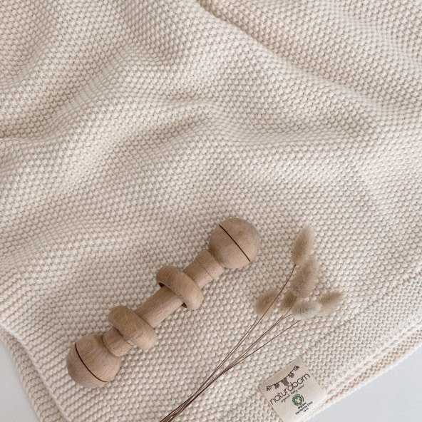 Naturaborn GOTS Organik Sertifikalı Triko Bebek Battaniyesi - 4