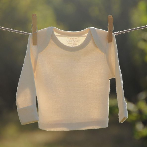 Naturaborn GOTS Organik Sertifikalı Yenidoğan Zarf Yakalı Uzun Kollu T-Shirt - 11