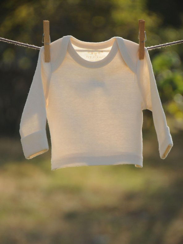 Naturaborn GOTS Organik Sertifikalı Yenidoğan Zarf Yakalı Uzun Kollu T-Shirt - 12
