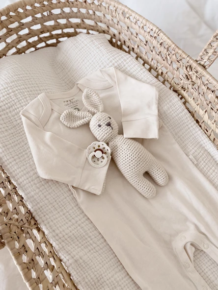 Naturaborn GOTS Organik Sertifikalı Patiksiz Uzun Kollu Manşetli Tulum - Resim 9