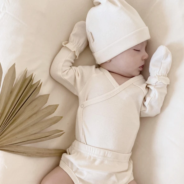 Naturaborn GOTS Organik Sertifikalı Bebek Kimono Yaka Body - Resim 9