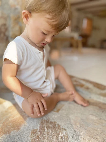 Naturaborn GOTS Organik Sertifikalı Kroşetalı Yarım Kollu Şort Paçalı Bebek Tulum - Resim 9