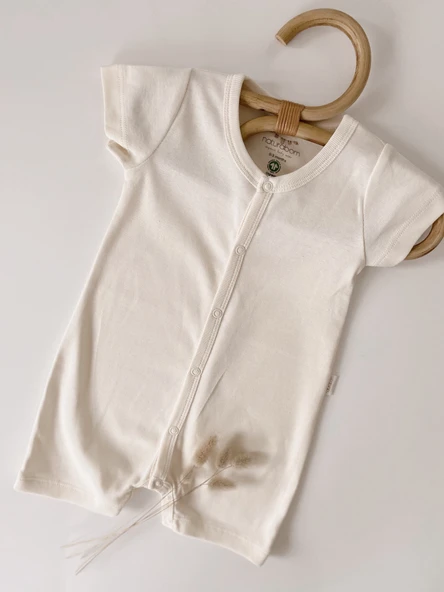 Naturaborn GOTS Organik Sertifikalı Yarım Kollu Şort Paçalı Bebek Tulum - Resim 12