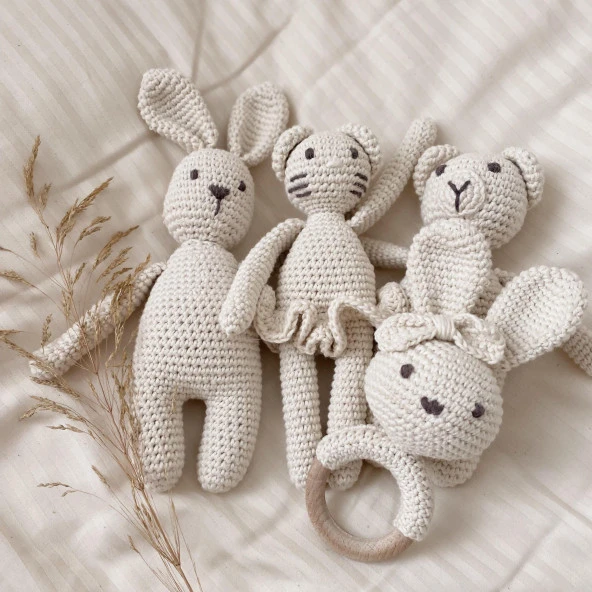 Naturaborn Natural amigurumi el örgüsü oyuncak ayı - 2