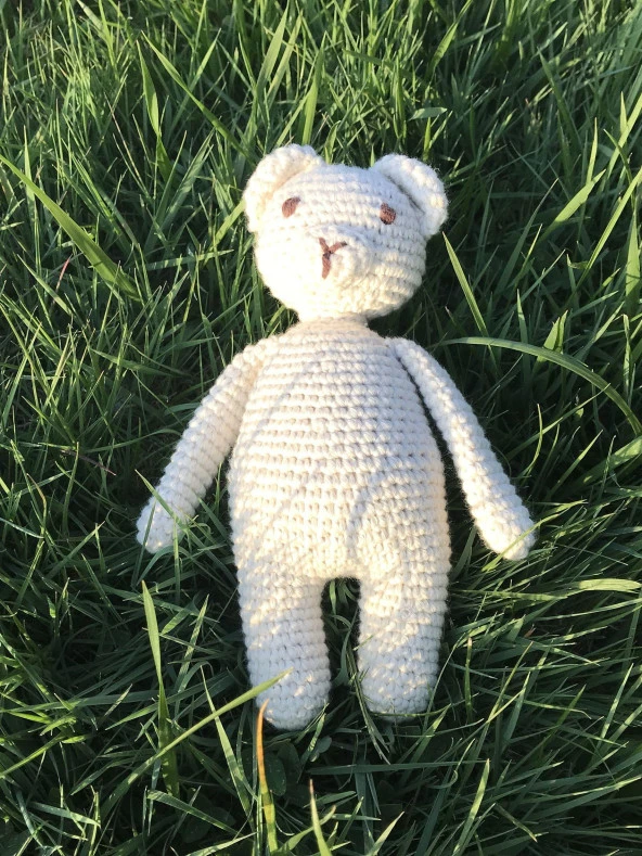 Naturaborn Natural amigurumi el örgüsü oyuncak ayı - 6