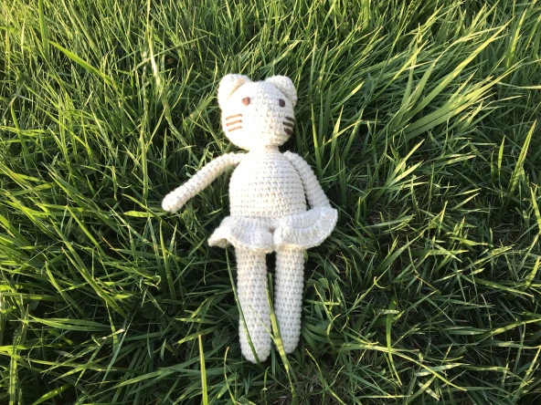 Naturaborn Natural amigurumi el örgüsü oyuncak etekli kedicik - 5