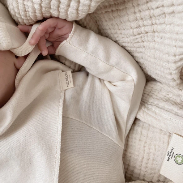 Naturaborn GOTS Organik Sertifikalı Bebek Kimono Yaka Body - Resim 8