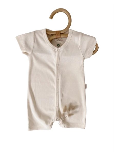 Naturaborn GOTS Organik Sertifikalı Yarım Kollu Şort Paçalı Bebek Tulum - Resim 11