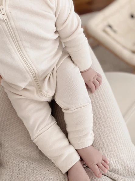 Naturaborn GOTS Organik Sertifikalı Uzun Kollu Fermuarlı Bebek Tulumu - 8