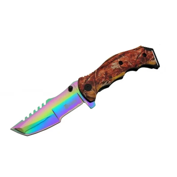 Columbia Tanto FST 3039 A Tırtıklı Gökkuşağı Kamp Çakı 23 cm - G10 Sap, Yarı Otomatik ürün görseli 1