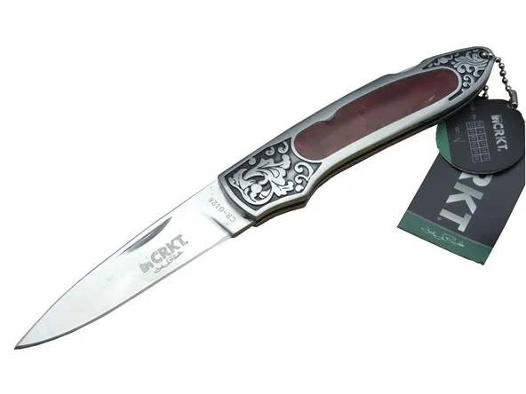 CRKT CR 0128 RD Kamp Çakı 18 cm - Metal Desenli Sap, Kılıflı, Kutulu ürün görseli 1