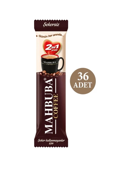 Mahbuba Coffee 2si1 Arada Şekersiz Hazır Kahve Kavanoz 36x10gr + Renkli Kupa Hediyeli - 2