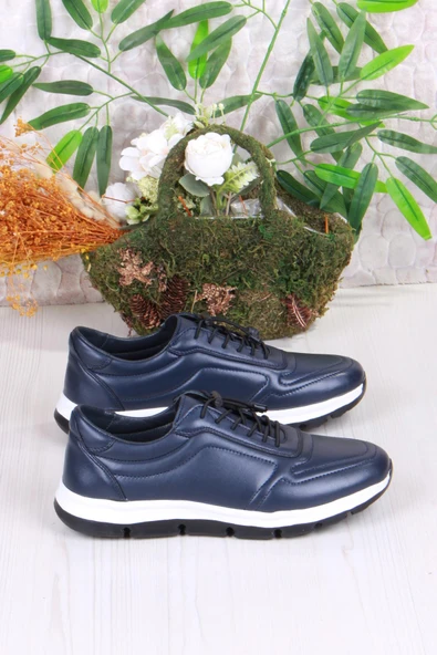 Mehmet Mete 42426 Rahat Hafif Hakiki Deri Lastik Bağcıklı Erkek Ayakkabı - Resim 7