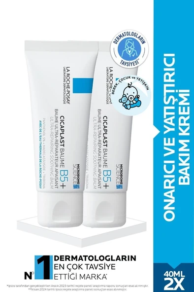 La Roche Posay Cicaplast Baume B5 - Onarıcı Bakım Kremi 40ml X2