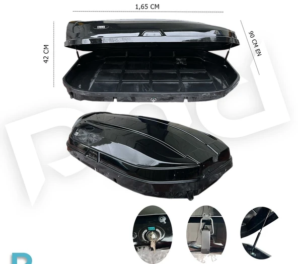 YMTRADE Araç Üstü Port,Tabut Bagaj Siyah 500 LT