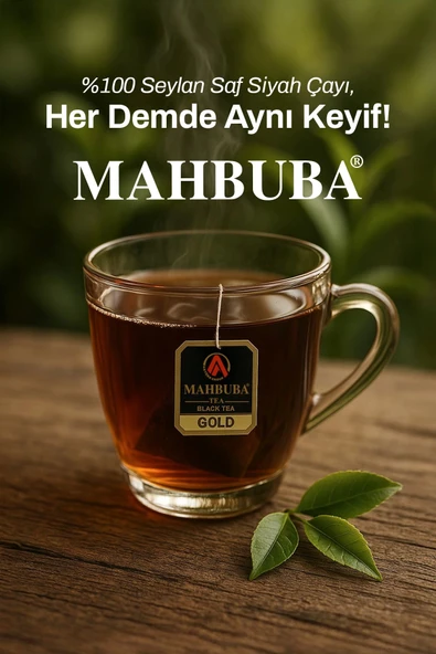 Mahbuba Std 100 Ithal Seylan Sri Lanka Ceylon Kaçak Sallama Süzen Bardak Poşet Siyah Yaprak Çayı 100x2gr + Cam Bardak He - 3