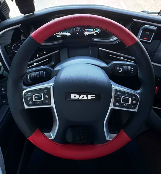 DİKİŞLİ DİREKSİYON KILIFI SİYAH DERİ KIRMIZI DERİ SİYAH DİKİŞLİ MAN FOTODAKİ DİREKSİYONA UYGUN ürün görseli