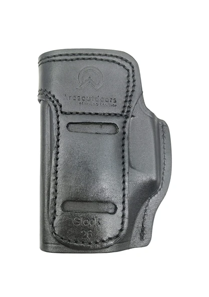 Glock 26 İçin Uyumlu Sağ-Sol El Kullanılabilir İç-Dış Siyah Deri Silah Kılıfı