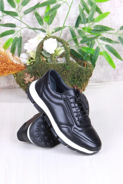 Mehmet Mete 42426 Rahat Hafif Hakiki Deri Lastik Bağcıklı Erkek Ayakkabı - Resim 4