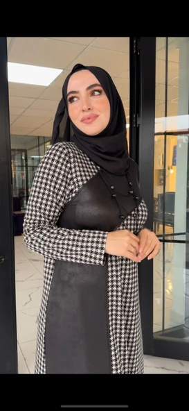 Bella Deri Kombin Elbise - Resim 3