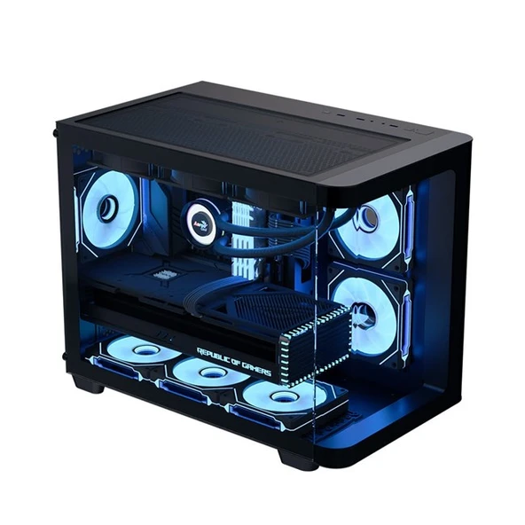 Aerocool P300C Mirror A-RGB Panoramik mATX Siyah - Resim 2