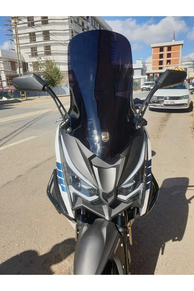 MOTOCAM Arora Chinf 318 Siperlik Ön Cam 2023-2025 Model 75cm Siyah Renkli 4mm UZUN CAM
