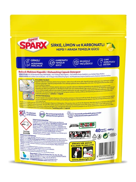 Asperox Sparx Diamond Bulaşık Makinesi Kapsülü 2x72 li 144 Kapsül - 2